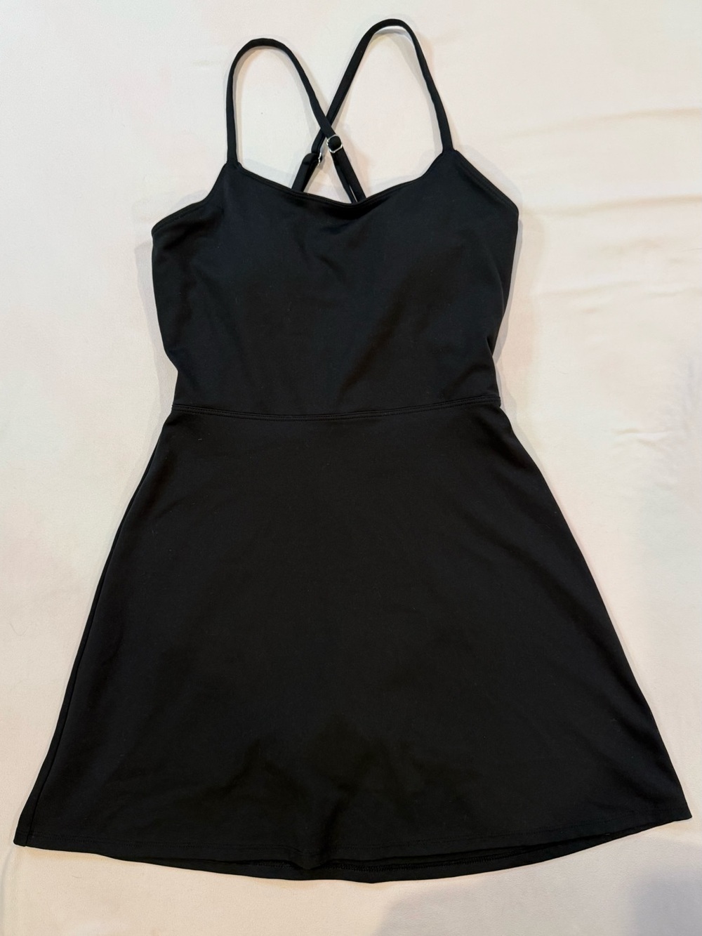 SO “The Sporty Dress” – Black Active Dress with Built‑In Bra & Shorts – Size XS